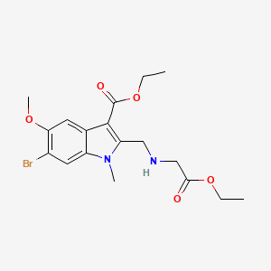 molecular formula C18H23BrN2O5 B11105681 ethyl 6-bromo-2-{[(2-ethoxy-2-oxoethyl)amino]methyl}-5-methoxy-1-methyl-1H-indole-3-carboxylate 