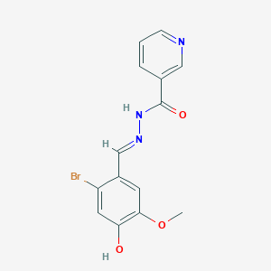 molecular formula C14H12BrN3O3 B11105682 N'-[(E)-(2-bromo-4-hydroxy-5-methoxyphenyl)methylidene]pyridine-3-carbohydrazide 