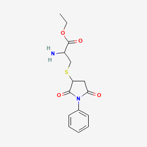 molecular formula C15H18N2O4S B11105712 ethyl S-(2,5-dioxo-1-phenylpyrrolidin-3-yl)cysteinate 