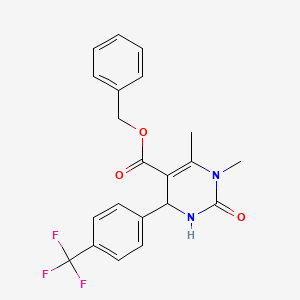 molecular formula C21H19F3N2O3 B11105812 Benzyl 1,6-dimethyl-2-oxo-4-[4-(trifluoromethyl)phenyl]-1,2,3,4-tetrahydropyrimidine-5-carboxylate 