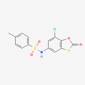 molecular formula C14H10ClNO4S2 B11105819 N-(7-chloro-2-oxo-1,3-benzoxathiol-5-yl)-4-methylbenzenesulfonamide 