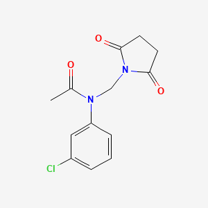 molecular formula C13H13ClN2O3 B11105867 N-(3-chlorophenyl)-N-[(2,5-dioxopyrrolidin-1-yl)methyl]acetamide 