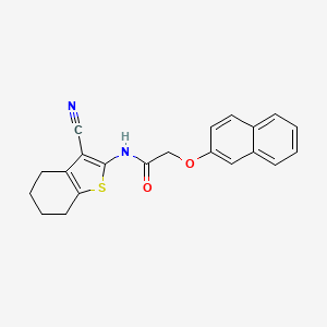 molecular formula C21H18N2O2S B11105915 N-(3-cyano-4,5,6,7-tetrahydro-1-benzothiophen-2-yl)-2-(naphthalen-2-yloxy)acetamide 