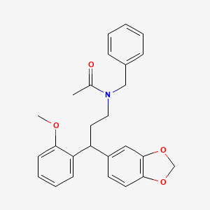 molecular formula C26H27NO4 B11105972 N-[3-(1,3-benzodioxol-5-yl)-3-(2-methoxyphenyl)propyl]-N-benzylacetamide 