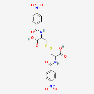 molecular formula C20H18N4O10S2 B11105999 N,N'-Bis(4-nitrobenzoyl)cystine CAS No. 5330-87-0