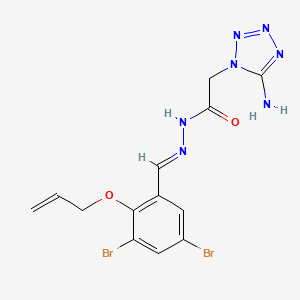 molecular formula C13H13Br2N7O2 B11106033 2-(5-amino-1H-tetrazol-1-yl)-N'-{(E)-[3,5-dibromo-2-(prop-2-en-1-yloxy)phenyl]methylidene}acetohydrazide 