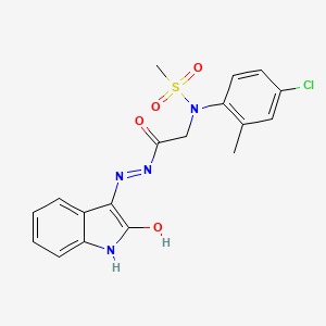 molecular formula C18H17ClN4O4S B11106106 N-(4-Chloro-2-methylphenyl)-N-({N'-[(3Z)-2-oxo-2,3-dihydro-1H-indol-3-ylidene]hydrazinecarbonyl}methyl)methanesulfonamide 