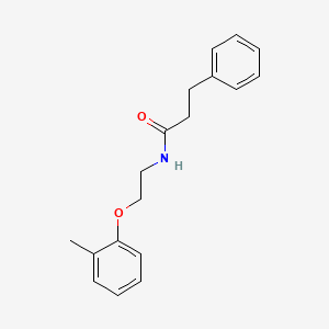 molecular formula C18H21NO2 B11106116 N-[2-(2-Methylphenoxy)ethyl]-3-phenylpropanamide 
