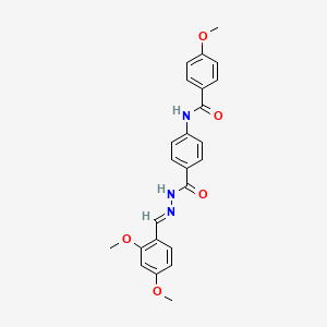 molecular formula C24H23N3O5 B11106204 N-(4-{[(2E)-2-(2,4-dimethoxybenzylidene)hydrazinyl]carbonyl}phenyl)-4-methoxybenzamide 