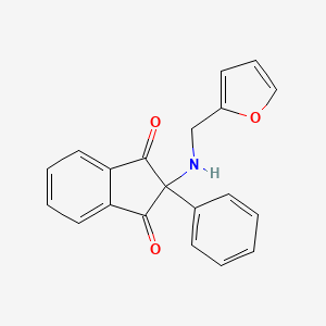 molecular formula C20H15NO3 B11106322 Indan-1,3-dione, 2-[(furan-2-ylmethyl)amino]-2-phenyl- 