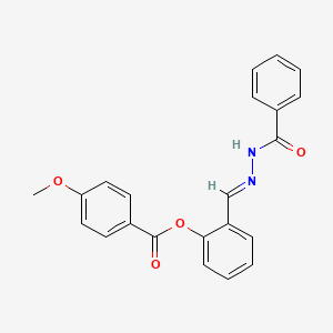 molecular formula C22H18N2O4 B11106369 2-[(E)-[(Phenylformamido)imino]methyl]phenyl 4-methoxybenzoate 