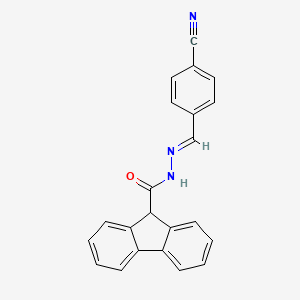 molecular formula C22H15N3O B11106441 N'-[(E)-(4-cyanophenyl)methylidene]-9H-fluorene-9-carbohydrazide 