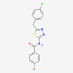 molecular formula C16H11BrClN3OS B11106442 4-bromo-N-[5-(4-chlorobenzyl)-1,3,4-thiadiazol-2-yl]benzamide 