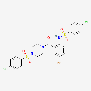 molecular formula C23H20BrCl2N3O5S2 B11106445 N-[4-bromo-2-({4-[(4-chlorophenyl)sulfonyl]piperazin-1-yl}carbonyl)phenyl]-4-chlorobenzenesulfonamide CAS No. 314754-34-2