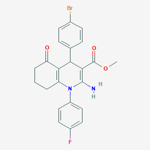 molecular formula C23H20BrFN2O3 B11106448 Methyl 2-amino-4-(4-bromophenyl)-1-(4-fluorophenyl)-5-oxo-1,4,5,6,7,8-hexahydroquinoline-3-carboxylate 