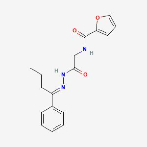 molecular formula C17H19N3O3 B11106537 N-({N'-[(1E)-1-Phenylbutylidene]hydrazinecarbonyl}methyl)furan-2-carboxamide 