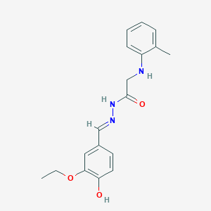 molecular formula C18H21N3O3 B11106550 N'-[(E)-(3-Ethoxy-4-hydroxyphenyl)methylidene]-2-[(2-methylphenyl)amino]acetohydrazide 