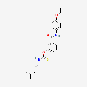 molecular formula C22H28N2O3S B11106635 O-{3-[(4-ethoxyphenyl)carbamoyl]phenyl} (4-methylpentyl)carbamothioate 