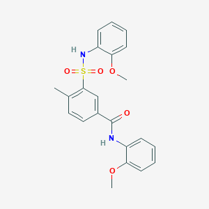 molecular formula C22H22N2O5S B11106709 N-(2-methoxyphenyl)-3-[(2-methoxyphenyl)sulfamoyl]-4-methylbenzamide 