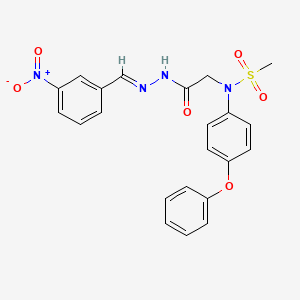 molecular formula C22H20N4O6S B11106714 N-({N'-[(E)-(3-Nitrophenyl)methylidene]hydrazinecarbonyl}methyl)-N-(4-phenoxyphenyl)methanesulfonamide 