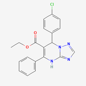 molecular formula C20H17ClN4O2 B11106723 Ethyl 7-(4-chlorophenyl)-5-phenyl-4,7-dihydro[1,2,4]triazolo[1,5-a]pyrimidine-6-carboxylate 
