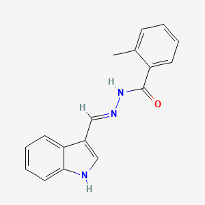 molecular formula C17H15N3O B11106801 N'-(1H-indol-3-ylmethylene)-2-methylbenzohydrazide 