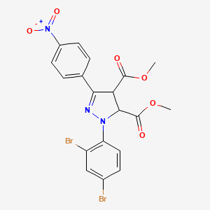 molecular formula C19H15Br2N3O6 B11106901 dimethyl 1-(2,4-dibromophenyl)-3-(4-nitrophenyl)-4,5-dihydro-1H-pyrazole-4,5-dicarboxylate 