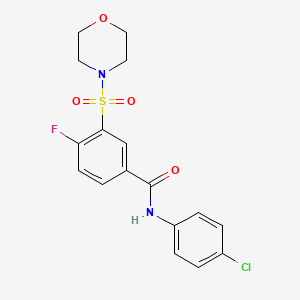 molecular formula C17H16ClFN2O4S B11106905 N-(4-chlorophenyl)-4-fluoro-3-(morpholin-4-ylsulfonyl)benzamide 