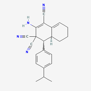 molecular formula C22H22N4 B11107057 (4R,4aS)-2-amino-4-[4-(propan-2-yl)phenyl]-4a,5,6,7-tetrahydronaphthalene-1,3,3(4H)-tricarbonitrile 