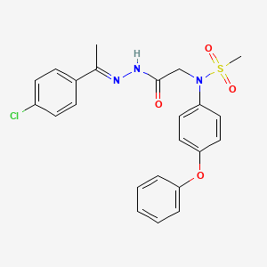 molecular formula C23H22ClN3O4S B11107061 N-({N'-[(1E)-1-(4-Chlorophenyl)ethylidene]hydrazinecarbonyl}methyl)-N-(4-phenoxyphenyl)methanesulfonamide 