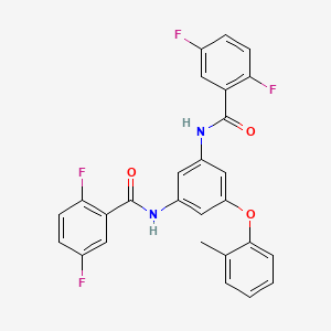 molecular formula C27H18F4N2O3 B11107063 N,N'-[5-(2-methylphenoxy)-1,3-phenylene]bis(2,5-difluorobenzamide) 