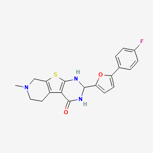molecular formula C20H18FN3O2S B11107076 5-[5-(4-fluorophenyl)furan-2-yl]-11-methyl-8-thia-4,6,11-triazatricyclo[7.4.0.02,7]trideca-1(9),2(7)-dien-3-one 