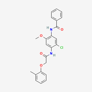 molecular formula C23H21ClN2O4 B11107080 N-(5-chloro-2-methoxy-4-{[(2-methylphenoxy)acetyl]amino}phenyl)benzamide 