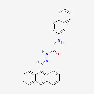 molecular formula C27H21N3O B11107081 N'-[(E)-(Anthracen-9-YL)methylidene]-2-[(naphthalen-2-YL)amino]acetohydrazide 