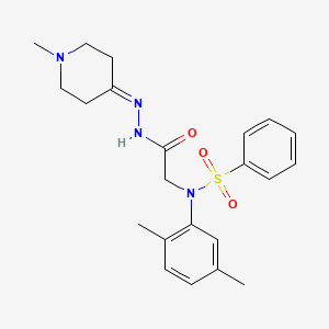 molecular formula C22H28N4O3S B11107171 N-(2,5-Dimethylphenyl)-N-{[N'-(1-methylpiperidin-4-ylidene)hydrazinecarbonyl]methyl}benzenesulfonamide 
