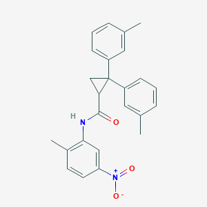 molecular formula C25H24N2O3 B11107281 N-(2-methyl-5-nitrophenyl)-2,2-bis(3-methylphenyl)cyclopropane-1-carboxamide 