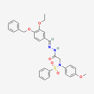 molecular formula C31H31N3O6S B11107323 N-({N'-[(E)-[4-(Benzyloxy)-3-ethoxyphenyl]methylidene]hydrazinecarbonyl}methyl)-N-(4-methoxyphenyl)benzenesulfonamide 