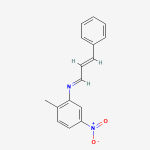 molecular formula C16H14N2O2 B11107335 2-methyl-5-nitro-N-[(1E,2E)-3-phenylprop-2-en-1-ylidene]aniline 