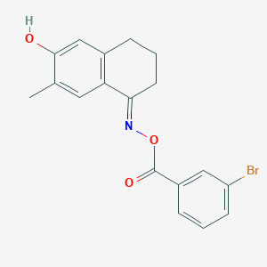 molecular formula C18H16BrNO3 B11107401 (1{E})-6-Hydroxy-7-methyl-3,4-dihydronaphthalen-1(2{H})-one {O}-(3-bromobenzoyl)oxime 