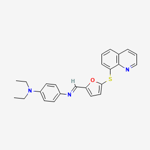 molecular formula C24H23N3OS B11107447 N-[4-(Diethylamino)phenyl]-N-{(Z)-1-[5-(8-quinolylsulfanyl)-2-furyl]methylidene}amine 