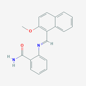 molecular formula C19H16N2O2 B11107470 2-{[(E)-(2-methoxynaphthalen-1-yl)methylidene]amino}benzamide 