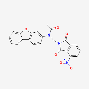 molecular formula C23H15N3O6 B11107474 N-(dibenzo[b,d]furan-3-yl)-N-[(4-nitro-1,3-dioxo-1,3-dihydro-2H-isoindol-2-yl)methyl]acetamide 