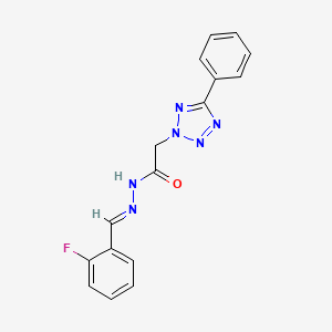 molecular formula C16H13FN6O B11107607 N'-[(E)-(2-fluorophenyl)methylidene]-2-(5-phenyl-2H-tetrazol-2-yl)acetohydrazide 
