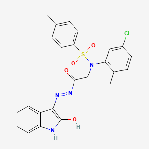 molecular formula C24H21ClN4O4S B11107724 N-(5-Chloro-2-methylphenyl)-4-methyl-N-({N'-[(3Z)-2-oxo-2,3-dihydro-1H-indol-3-ylidene]hydrazinecarbonyl}methyl)benzene-1-sulfonamide 
