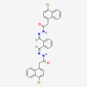 molecular formula C32H24Br2N4O2 B11107740 N',N''-[benzene-1,2-diyldi(Z)methylylidene]bis[2-(4-bromonaphthalen-1-yl)acetohydrazide] 