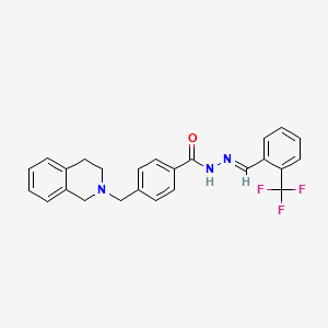 molecular formula C25H22F3N3O B11107814 4-(3,4-dihydroisoquinolin-2(1H)-ylmethyl)-N'-{(E)-[2-(trifluoromethyl)phenyl]methylidene}benzohydrazide 