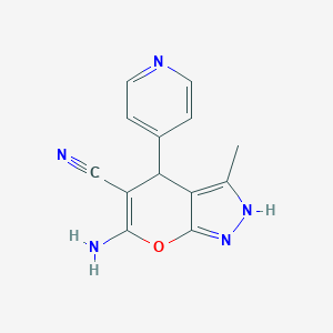 molecular formula C13H11N5O B111079 6-Amino-3-methyl-4-(4-pyridinyl)-1,4-dihydropyrano[2,3-c]pyrazole-5-carbonitrile CAS No. 106753-78-0