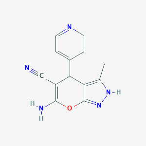 6-Amino-3-methyl-4-(4-pyridinyl)-1,4-dihydropyrano[2,3-c]pyrazole-5-carbonitrile