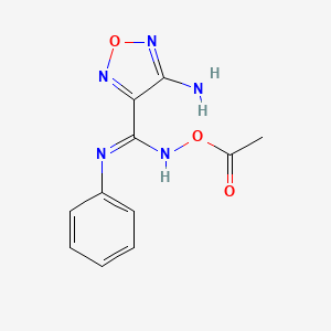 molecular formula C11H11N5O3 B11107926 N'-(Acetyloxy)-4-amino-N-phenyl-1,2,5-oxadiazole-3-carboximidamide 