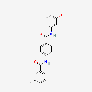 molecular formula C22H20N2O3 B11107961 N-{4-[(3-methoxyphenyl)carbamoyl]phenyl}-3-methylbenzamide 